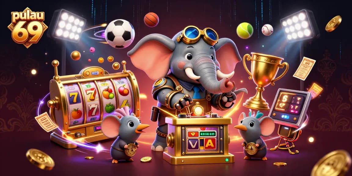 Experience the excitement of pulau 69 with immersive casino elements featuring steampunk characters.