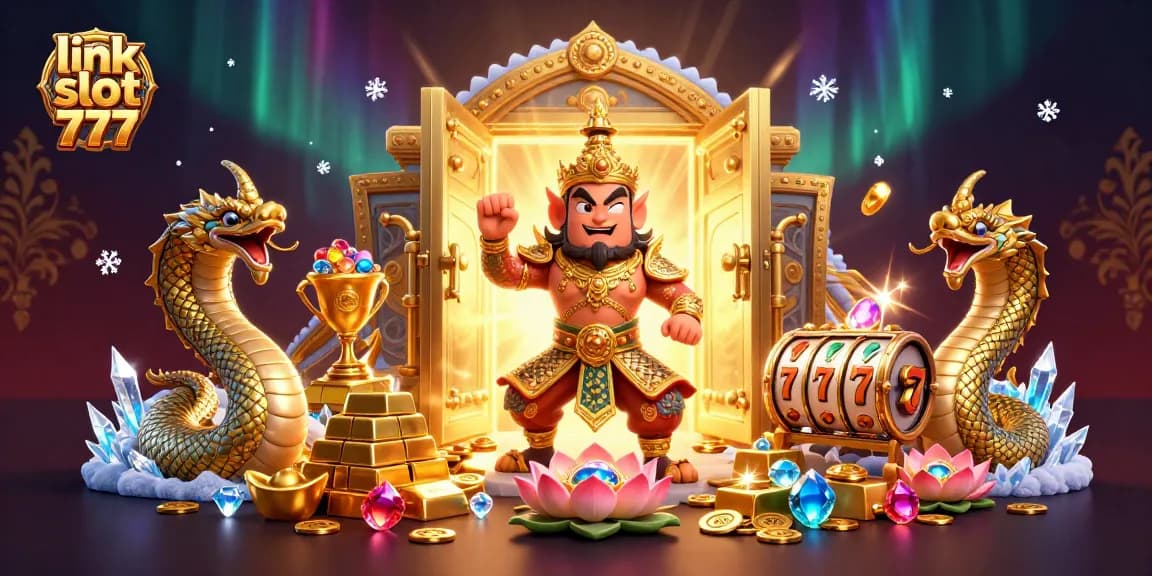 Experience thrilling jackpots at link slot 777 with vibrant 3D characters and casino treasures.