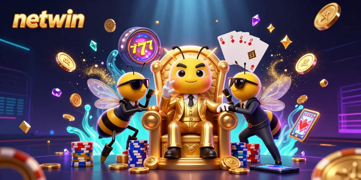 Win big with netwin by exploring vibrant gaming adventures in an exciting 3D casino illustration.