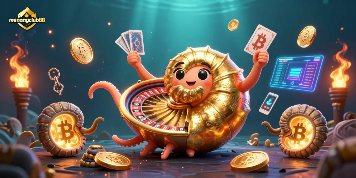 Experience the excitement of menangclub88 with animated gaming elements, beautifully illustrated in detail.
