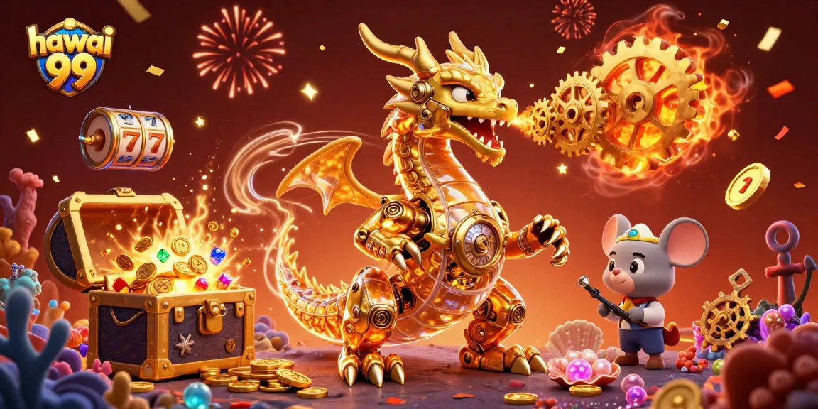 Engage with the fantasy world of hawai 99, featuring a golden dragon and thrilling slot elements.