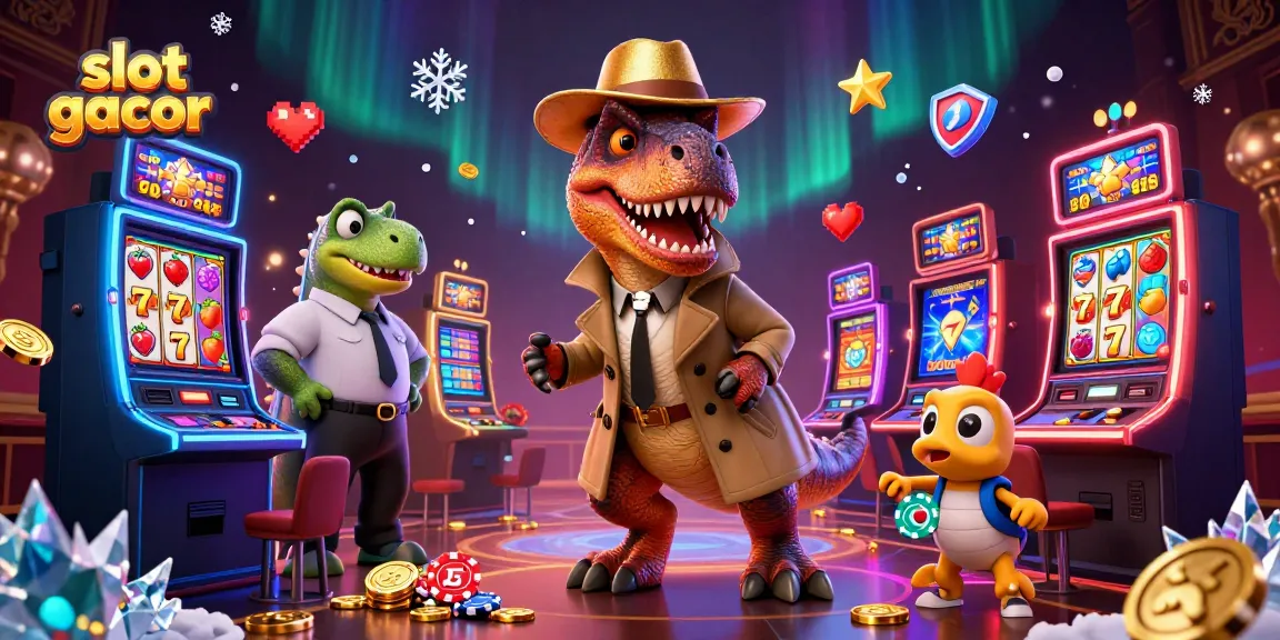 Experience thrilling action at slot gacor machines with colorful characters sneaking chips.