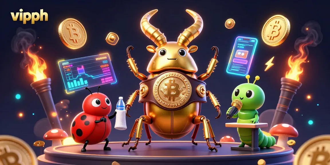 Experience thrilling betting action with vipph in a vibrant scene featuring crypto coins and dynamic characters.
