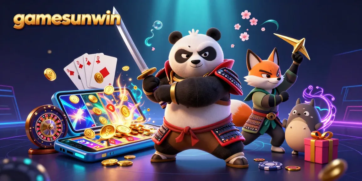 Experience thrilling wins at gamesunwin with a dynamic 3D casino adventure scene featuring vibrant characters and engaging game elements.