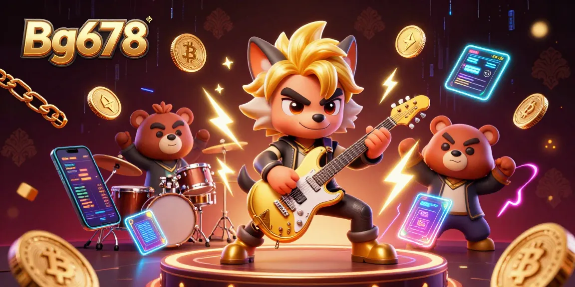 Experience thrilling gameplay at Bg678 with a 3D rock star wolf rocking the casino stage.