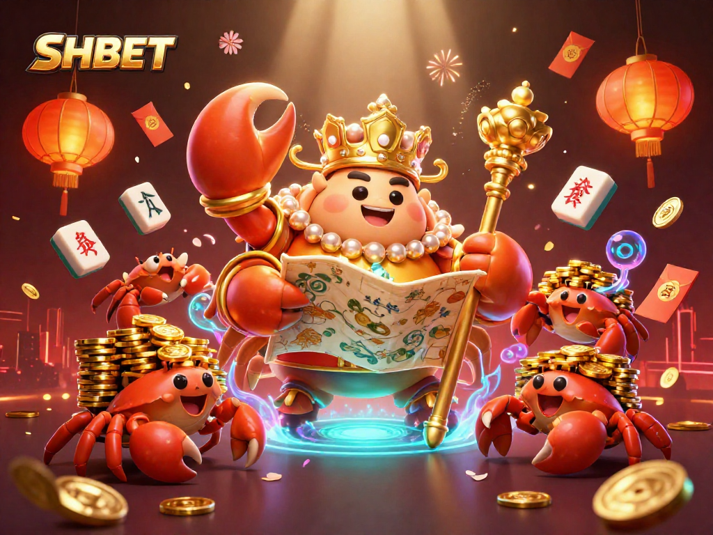 SHBET offers exciting gambling experiences with our golden crab emperor and festive game elements.