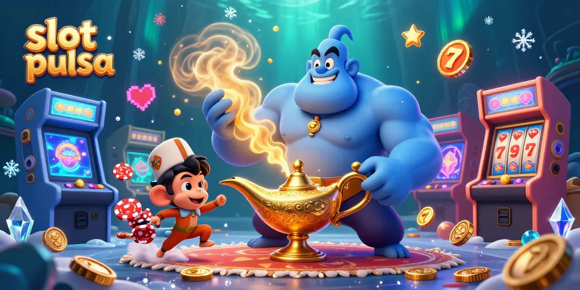 Spin thrilling slot pulsa games in a vibrant 3D casino scene featuring colorful characters and game elements.