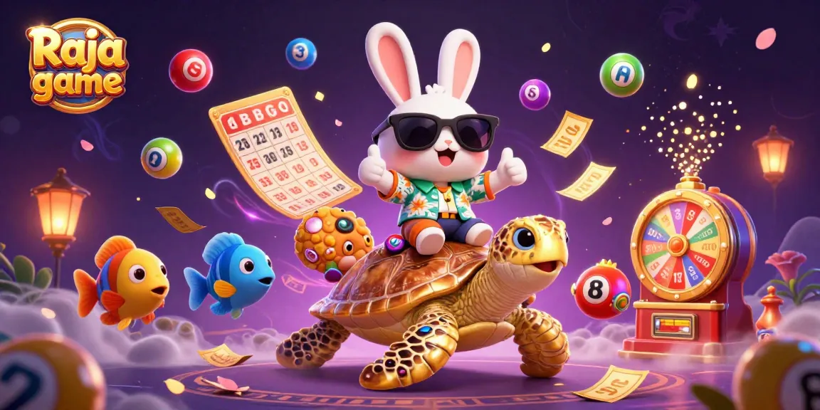 Play exciting games at Raja game with a vibrant lottery scene full of colorful elements.