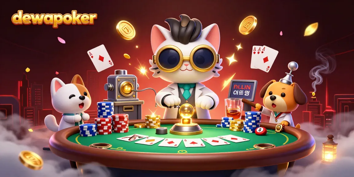 Pertandingan menarik di dewapoker dengan kucing ilmuwan dan anjing asisten di kasino.