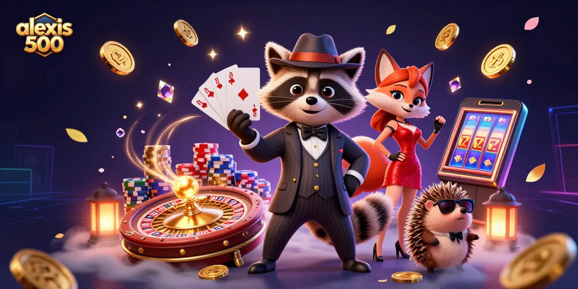 Experience the thrill of alexis 500 with vibrant casino characters, dynamic gaming elements, and exciting action.