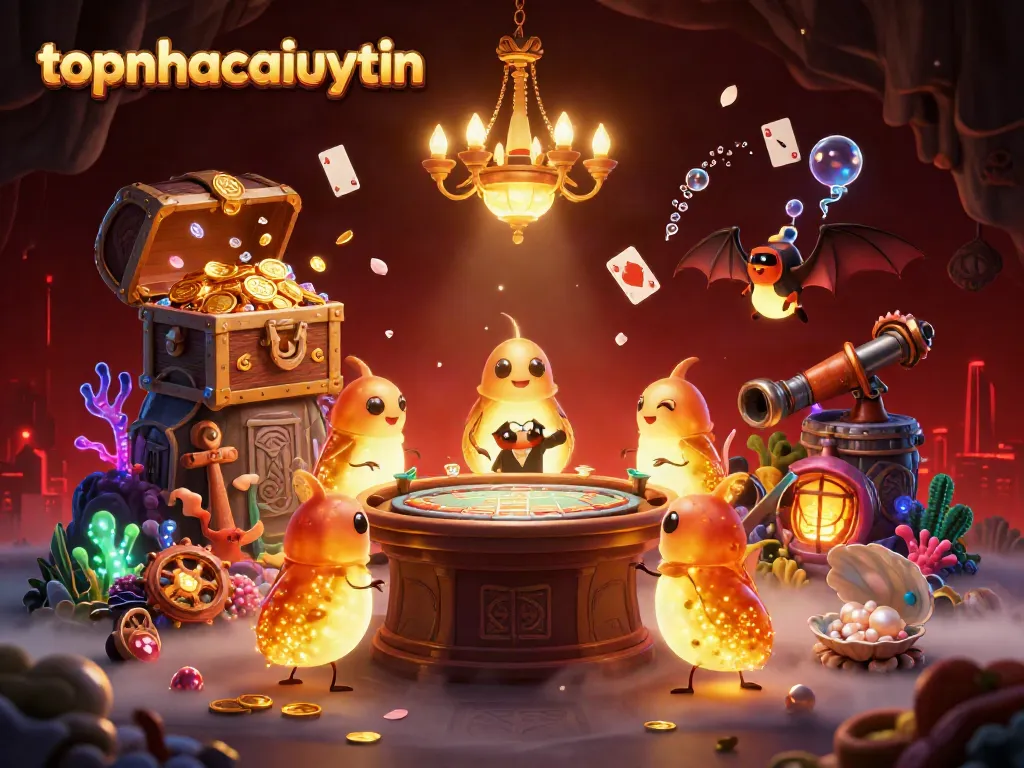 Experience thrilling moments at topnhacaiuytin's casino scene with dazzling glowworms illuminating gameplay