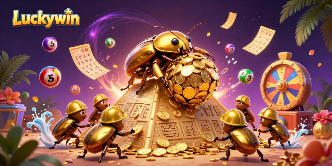 Experience Luckywin's vibrant casino atmosphere with golden elements and dynamic game features.