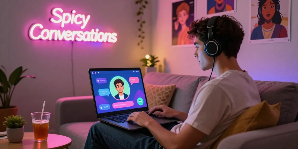 Engaging in nsfw ai chat while interacting with an AI chatbot in a cozy digital environment.