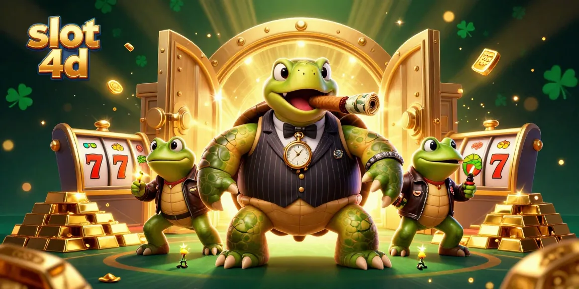 Spin the slot 4d reels with vibrant characters amidst treasures and lights in this festive casino illustration.