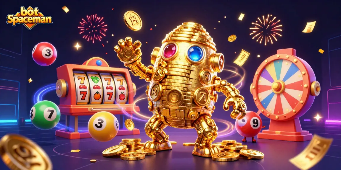 Bet on bot spaceman in this immersive 3D casino scene filled with slot reels and jackpot excitement.