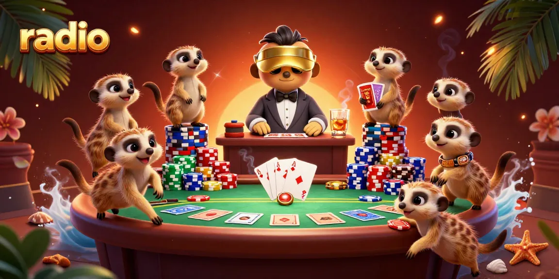 Experience exhilarating casino fun at radio with meerkats running a vibrant casino operation.