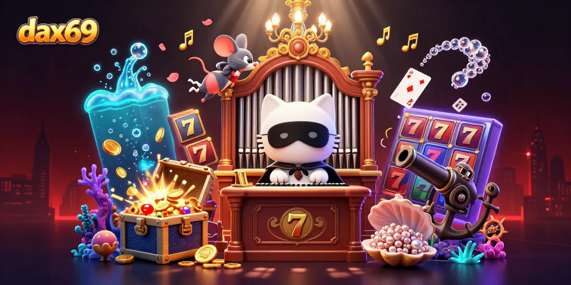 Dax69 bermain di kasino dengan slot bertema yang menarik dan karakter lucu dalam ilustrasi 3D yang kaya warna.