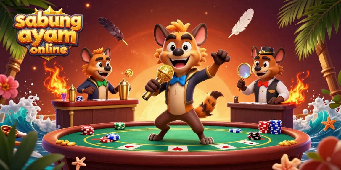 Experience the excitement of sabung ayam online with vibrant characters in a dynamic casino setting.