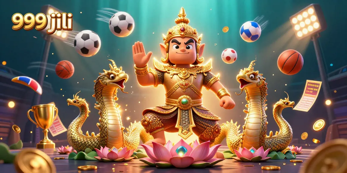 Experience nonstop excitement with 999 jili in this vibrant sports betting illustration.