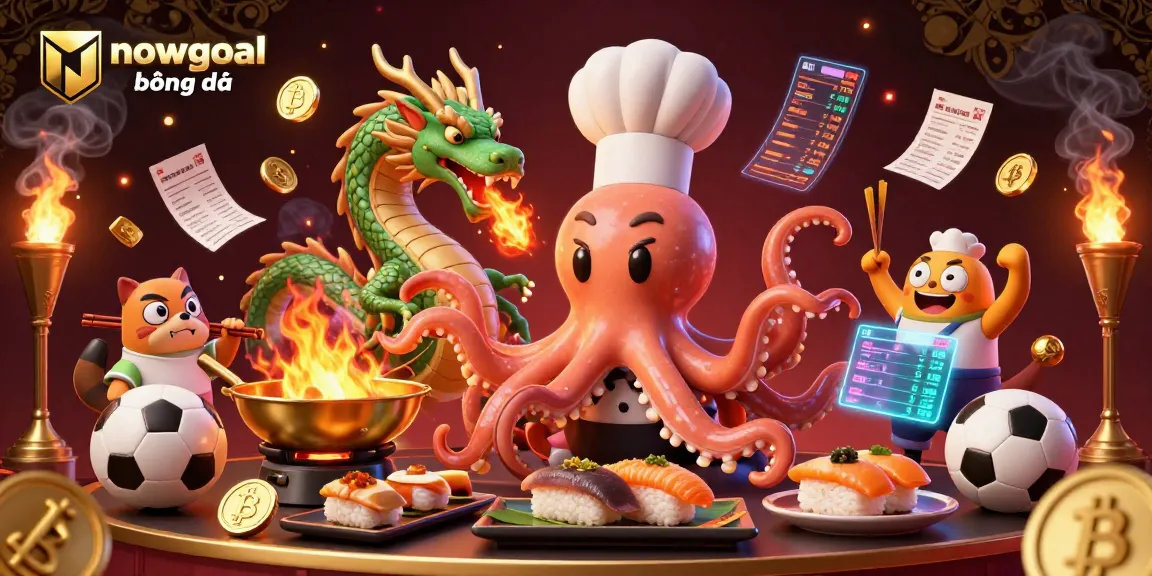 Bet on exciting matches with nowgoal bóng đá in this dynamic sports betting celebration, showcasing unique characters.