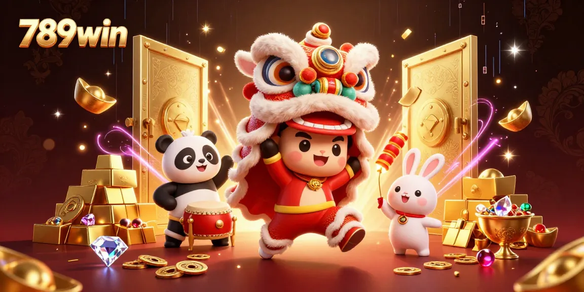 Experience the excitement of 789win with a vibrant celebration featuring lion dance and treasure!
