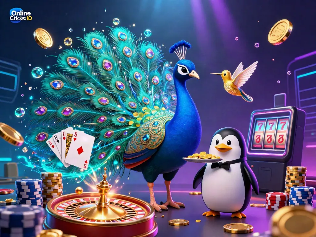 Engage in thrilling betting with Online Cricket ID, featuring vibrant characters and dynamic casino elements.