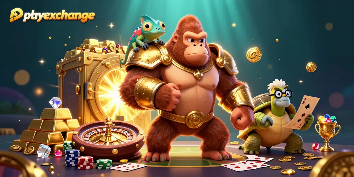 Engage in thrilling action with playexchange, featuring powerful characters in a dynamic casino scene.