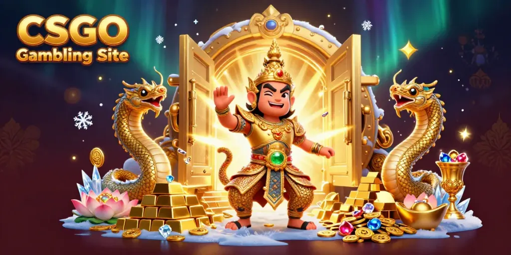 Engage in thrilling CSGO Gambling Site action with vibrant characters and sparkling treasures.