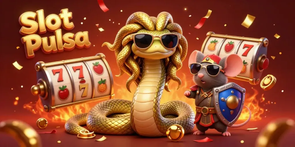 Menang besar di Slot Pulsa dengan permainan slot penuh warna dan simbol keberuntungan.