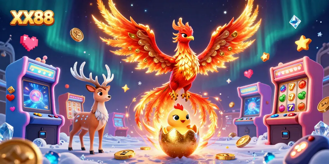 Engage your luck at XX88 with a vibrant 3D casino scene featuring immersive symbols and characters.