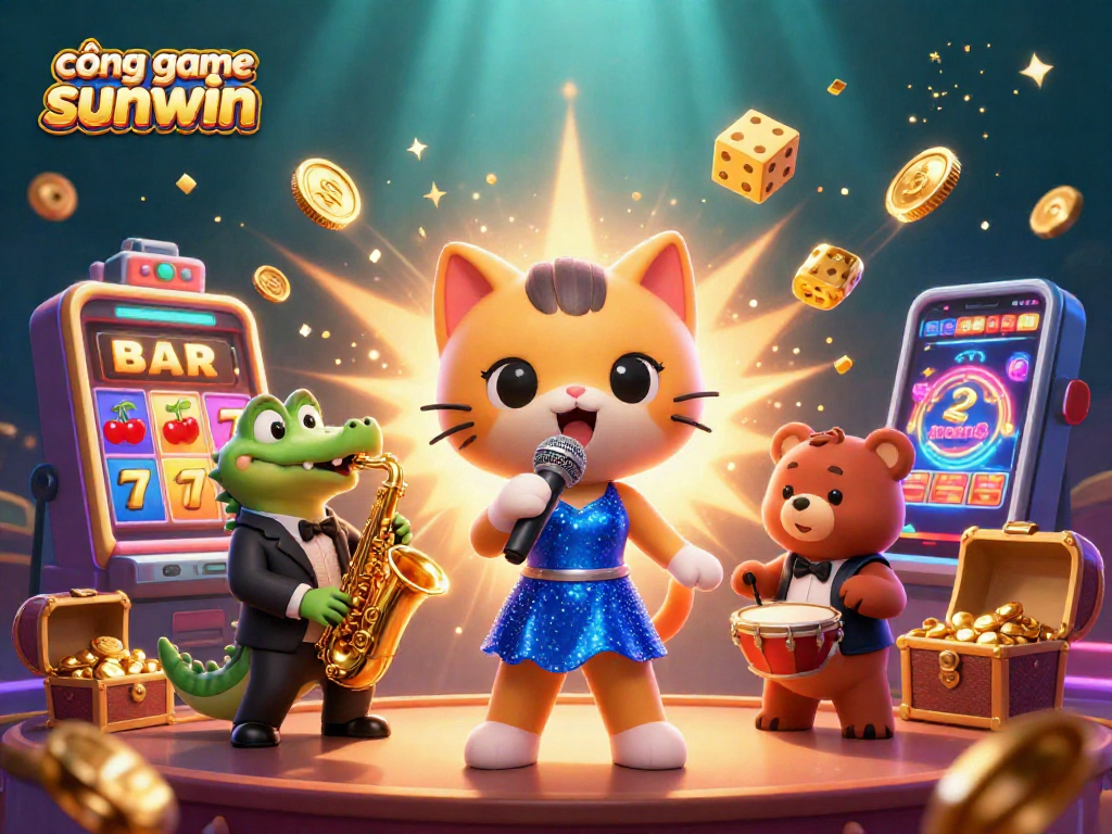 Experience the excitement at cổng game sunwin with vibrant characters and casino elements.