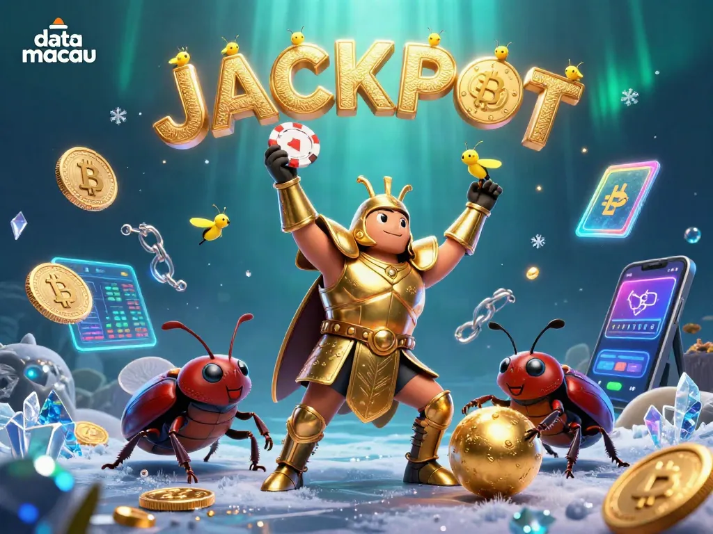 Menampilkan data Macau dalam ilustrasi 3D, pemenang di dunia perjudian.