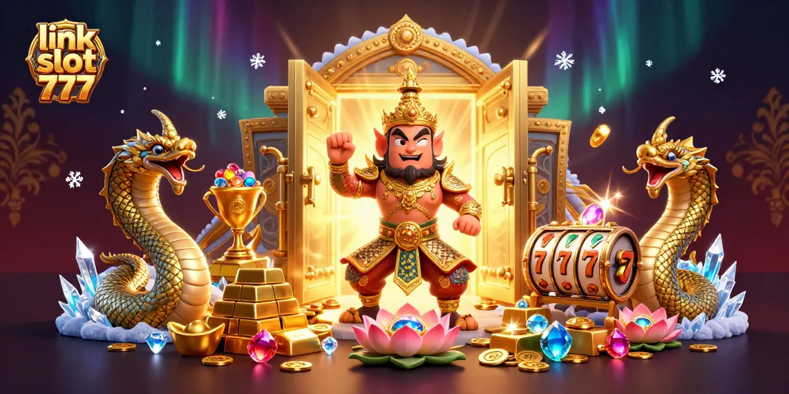 Experience thrilling jackpots at link slot 777 with vibrant 3D characters and casino treasures.