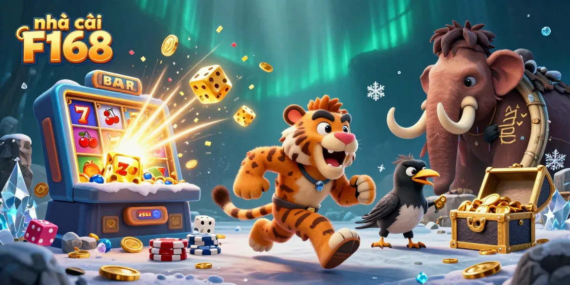 Experience thrilling gameplay at nhà cái F168, showcasing a vibrant casino scene with lively characters and dynamic elements.