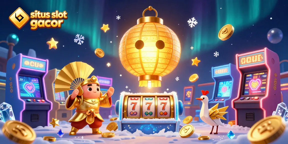 Experience the excitement of situs slot gacor with a thrilling 3D casino illustration featuring unique gaming elements.