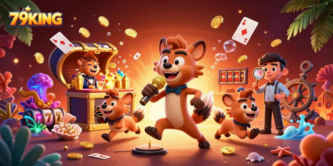 Experience thrilling fun at 79KING's vibrant casino club with lively hyenas engaging in non-stop action.