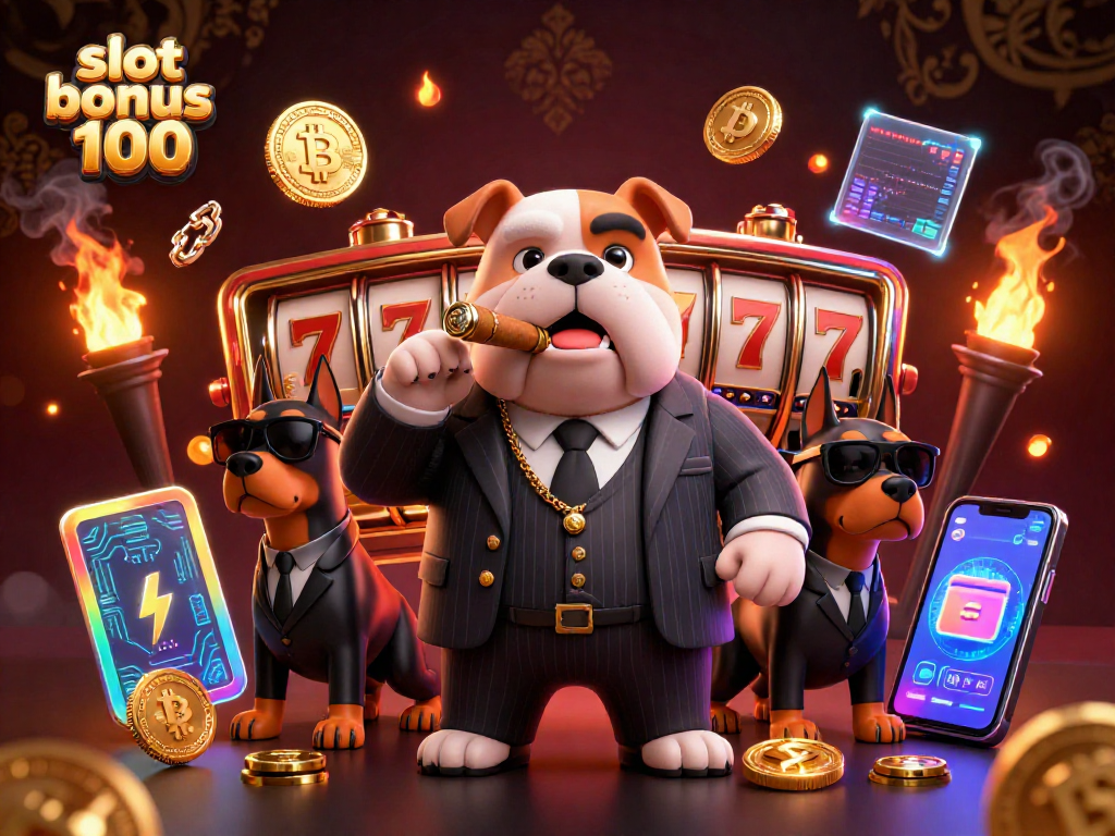 Experience the excitement of slot bonus 100 with a dynamic casino scene featuring vivid characters and game elements.