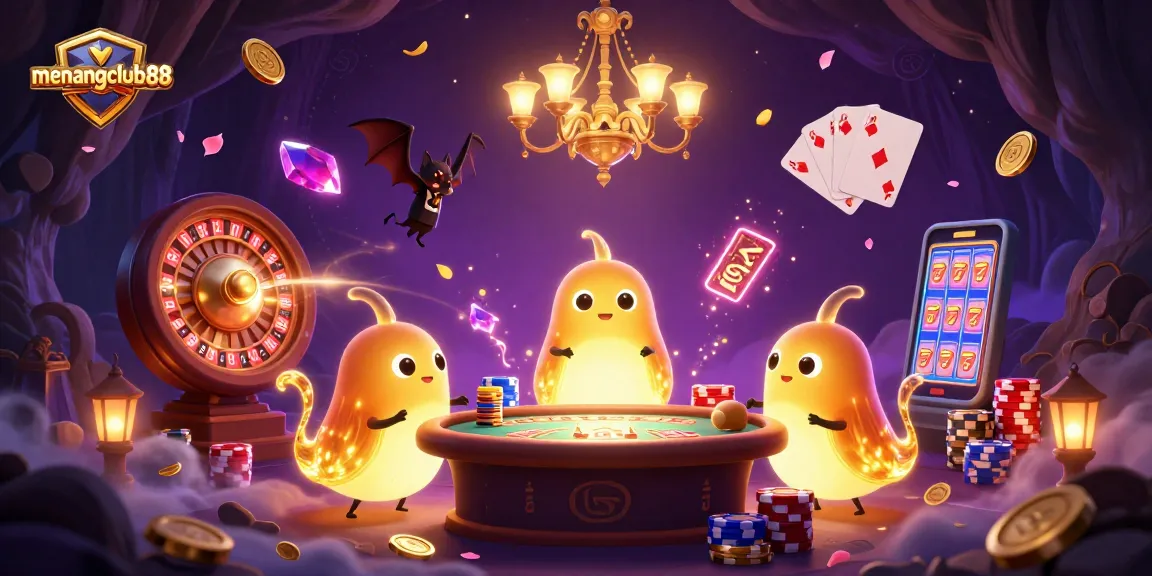 Experience the thrilling gameplay at menangclub88 in this vibrant, animated casino scene.