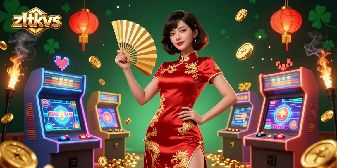 Experience vibrant casino excitement with zltkvs in a luxurious digital illustration featuring Asian culture and gaming.