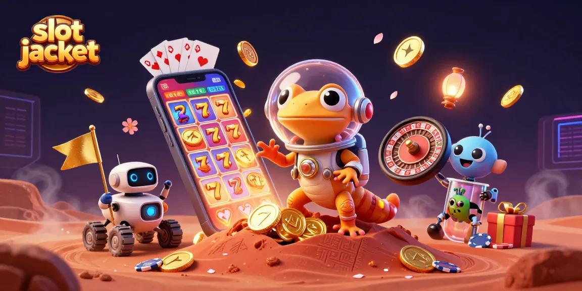 Slot jackpot menarik perhatian dengan mesin slot dan karakter luar angkasa mewarnai permainan.