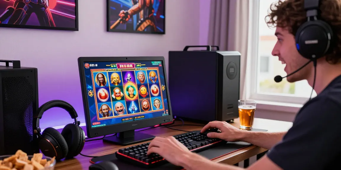 GARUDA55 player enjoying a thrilling online slot game experience at home.
