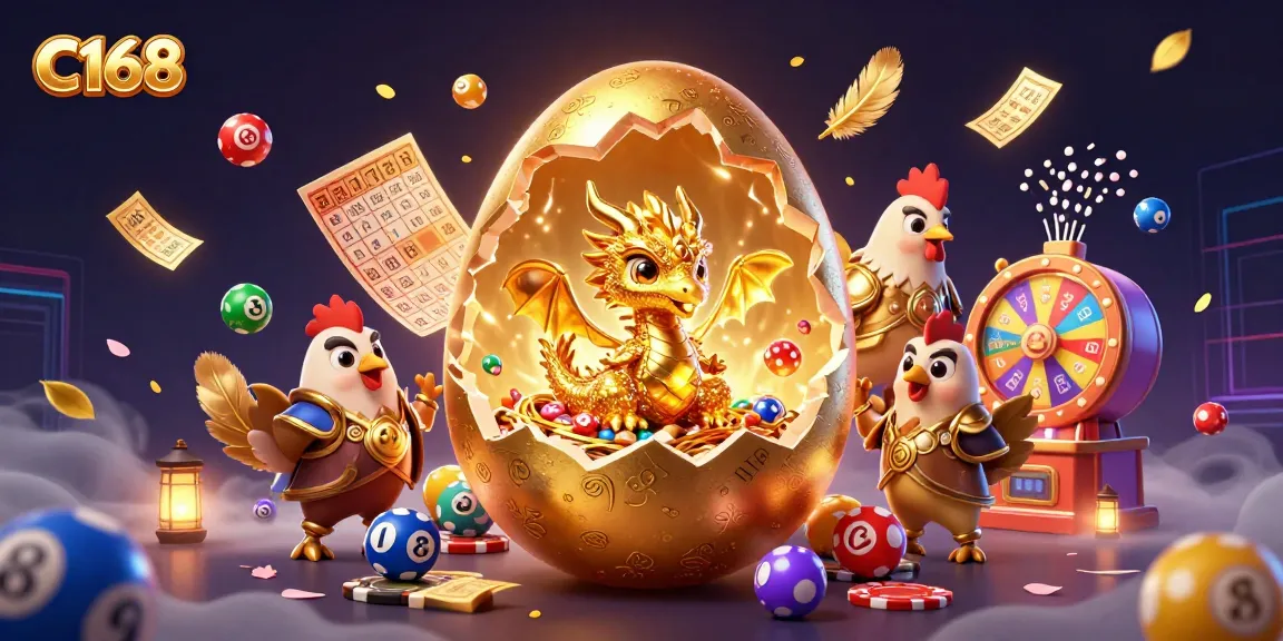 C168 players enjoy an exciting casino atmosphere with a golden baby dragon and vibrant gaming elements.