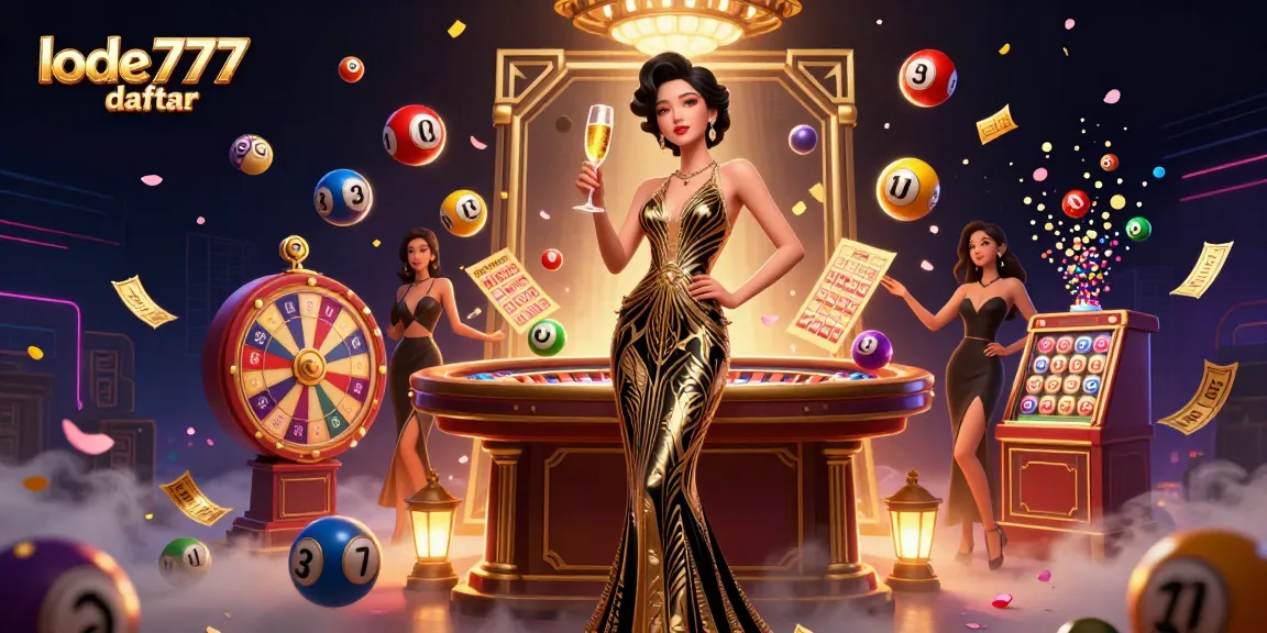 Experience winning at lode777 daftar with vibrant lottery elements in a glamorous casino scene.