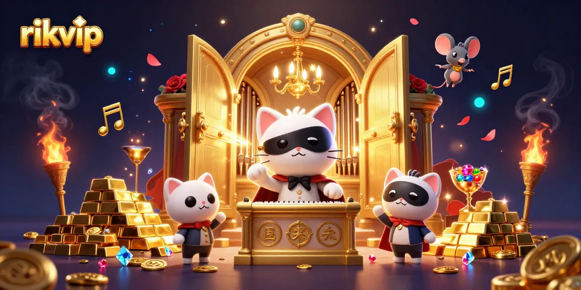 Play slots at rikvip while enjoying a magical casino scene with treasures and surprises.