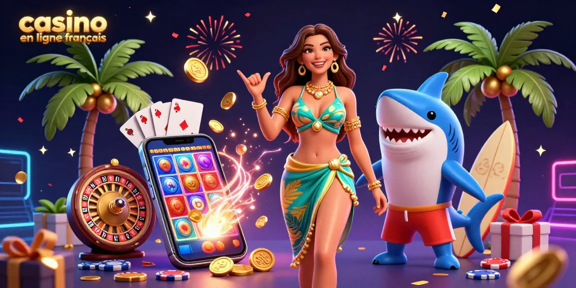 Découvrez l'excitation du casino en ligne francais avec des personnages vibrants et des éléments de jeu festifs.