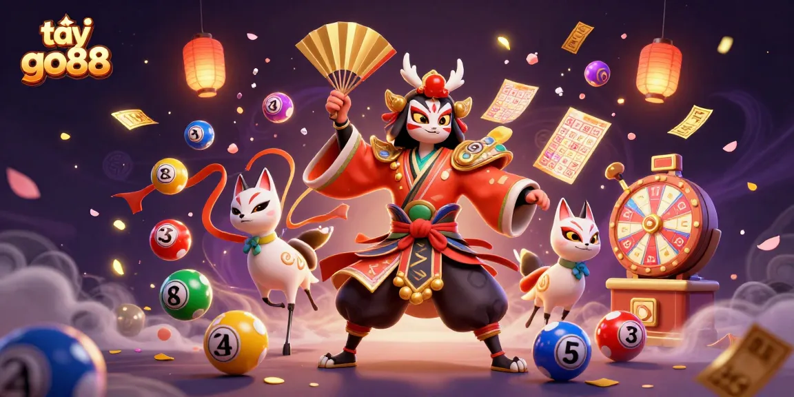 Win big with tải go88 at this vibrant casino scene featuring kabuki warriors and dynamic game elements.