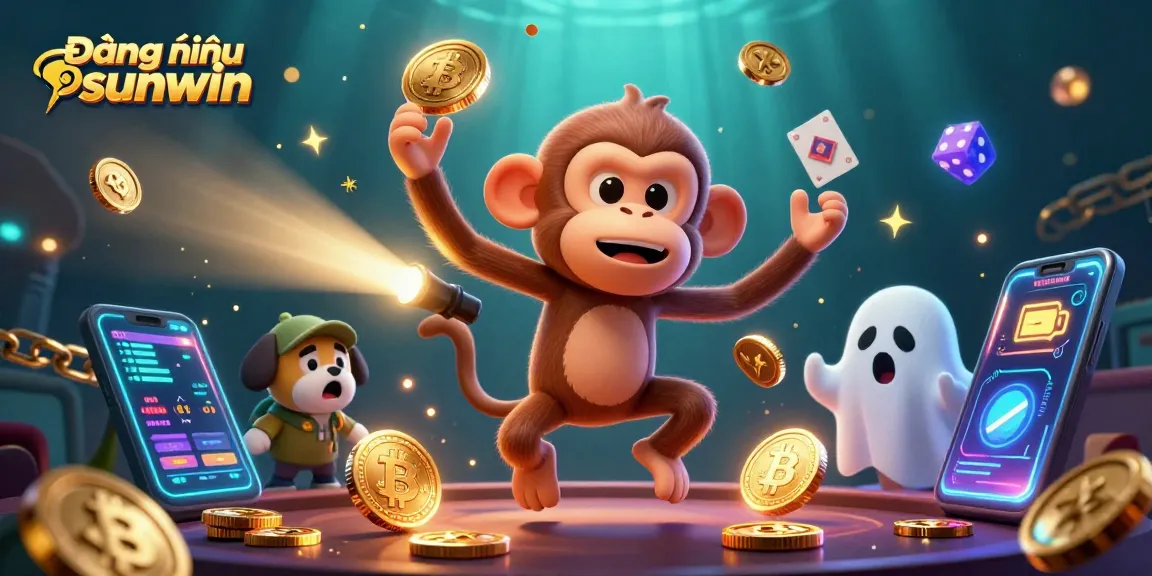 Engage in Đăng nhập sunwin with this thrilling 3D casino scene featuring a mischievous monkey and a curious puppy in pursuit.