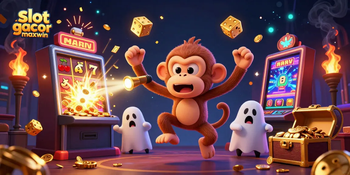 Menangkan permainan slot gacor maxwin dengan ilustrasi kasino penuh warna dan karakter menarik.