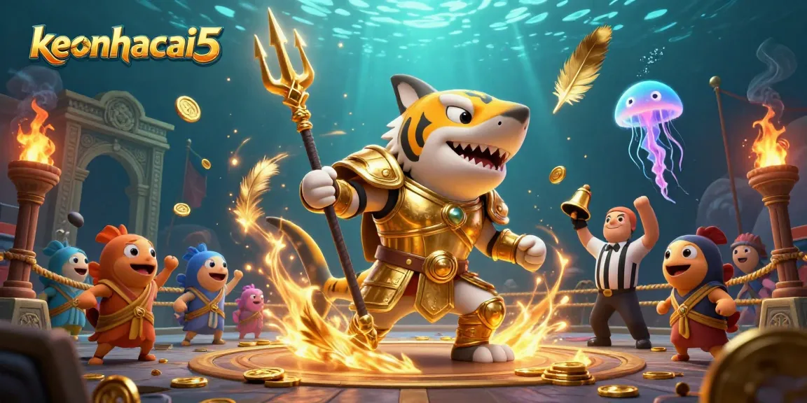 Experience keonhacai5 with thrilling underwater action and dazzling casino elements in this dynamic 3D illustration.