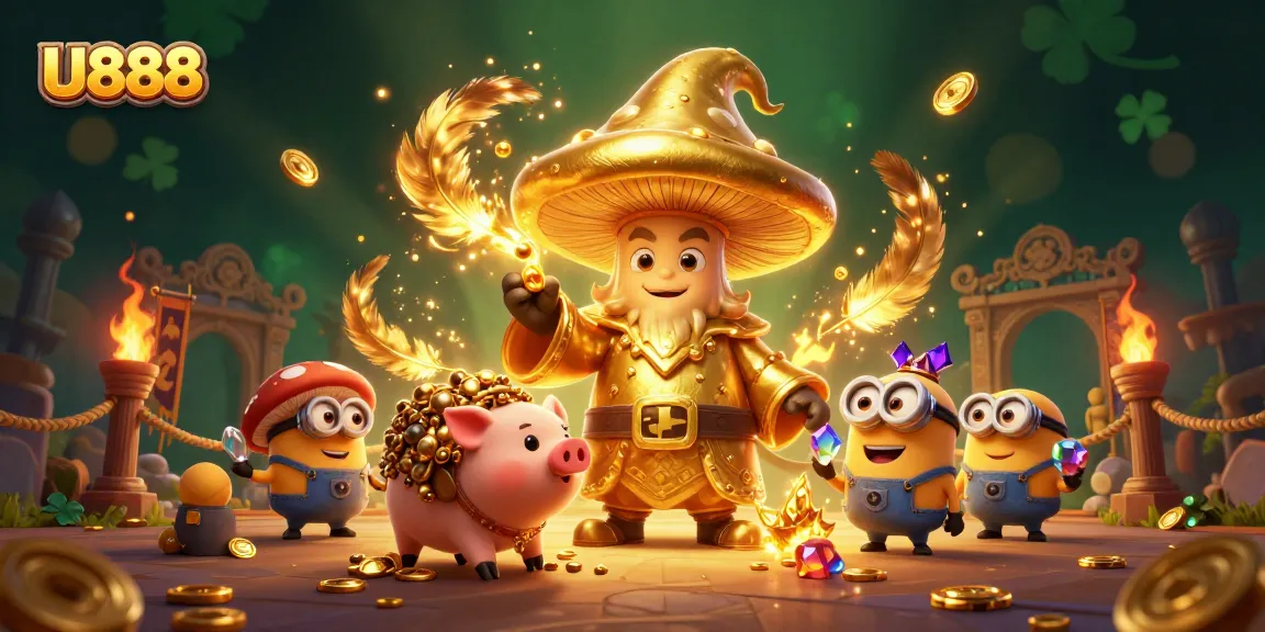 Experience the magic of U888 with enchanting characters and dynamic casino elements.